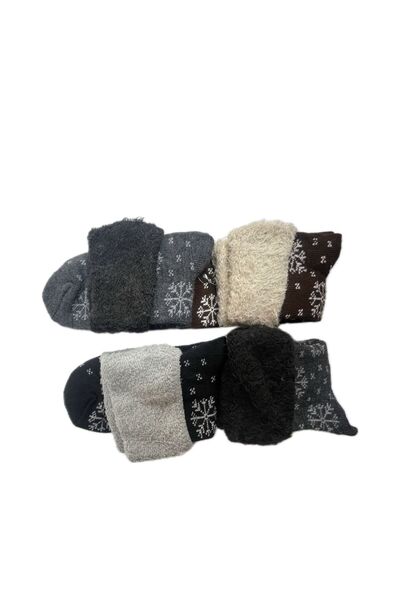 CUBBUX Дамски вълнени зимни пухкави чорапи