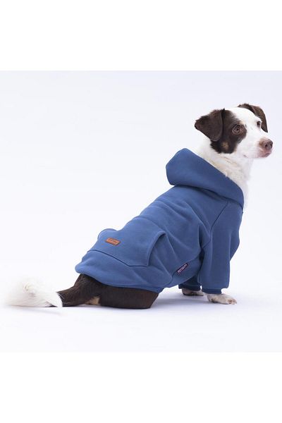 Pettrend Navy Blue Kangaroo Pocket Cat-Dog Hoodie- Sweatshirt Cat Dog Outfit