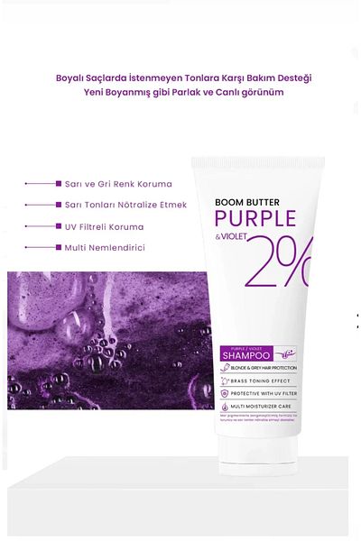 PROCSIN Boom Butter Color and Hair Structure Protective Purple Purple Shampoo 250 ml