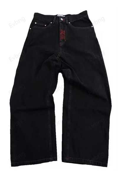 Köstebek Embroidered Skeleton Heaven Can Wait Streetwear Jean Pants