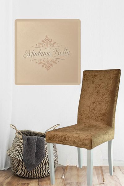 MADAME BELLA Καφέ Μεταξωτό Βελούδινο Ελαστικό Κάλυμμα Καρέκλας Κάλυμμα Καρέκλας 1 τεμάχιο 45x45x60 σε μέγεθος