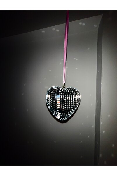 Genel Markalar 10 x 10 cm Kalp Şeklinde Disko Topu Dekorasyon Disco Heart sil...
