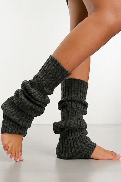 Nitesheys Natural Wool Leggings Smoked Corded Winter Women's Knee Pad Thick Footless over Knee Yoga Stocking