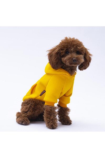 Pettrend Yellow Kangaroo Pocket Cat-Dog Hoodie- Sweatshirt Cat Dog Outfit