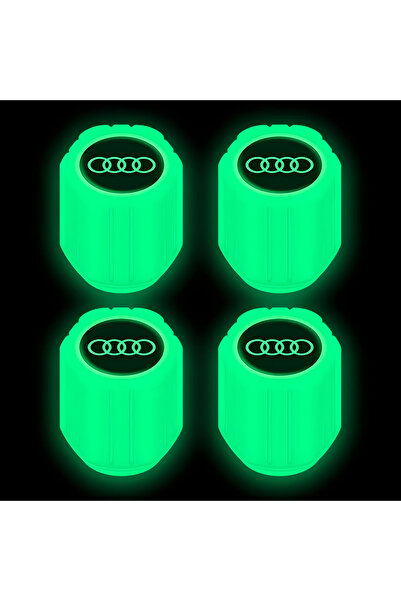OEM AUDİ Logolu Yeşil Fosforlu Sibop Kapağı Gece Parlayan Sibob Kapağı