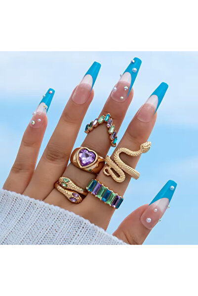 Girift Vintage Carni Colorful Ring Set