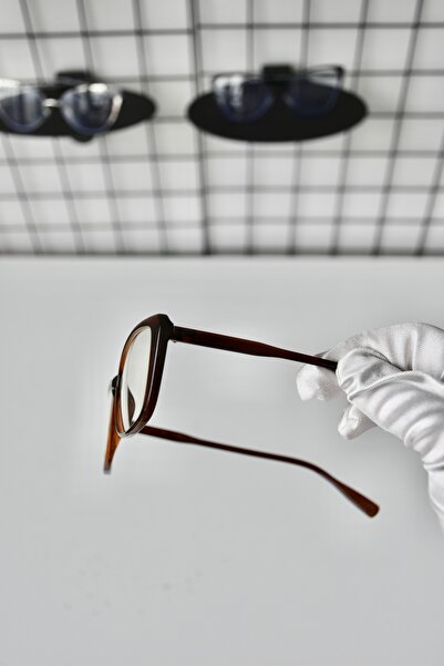 LOOKUP NEW Riley Brown Clear Rectangle Cat Eye Tr90 Women Men Unisex Blue Screen Goggle Eyewear