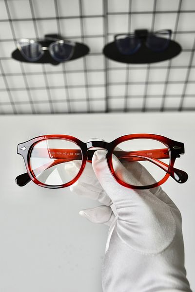 LOOKUP NEW Davin Red Black Oval Round Bone Clear Tr90 Women Men Unisex Blue Screen Goggle Eyewear