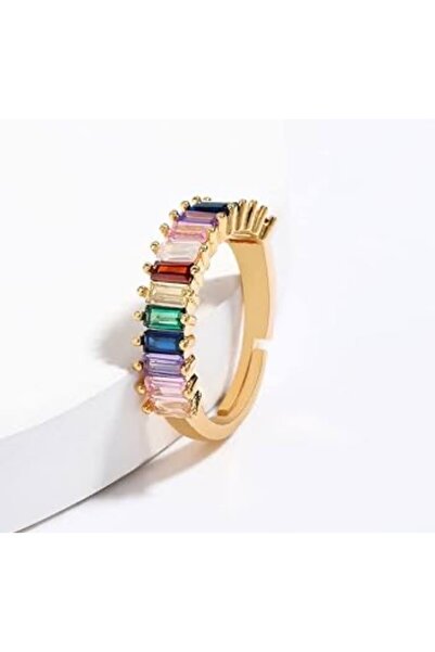 RGAccessories Adjustable Stylish Ring with Colorful Stone Detail