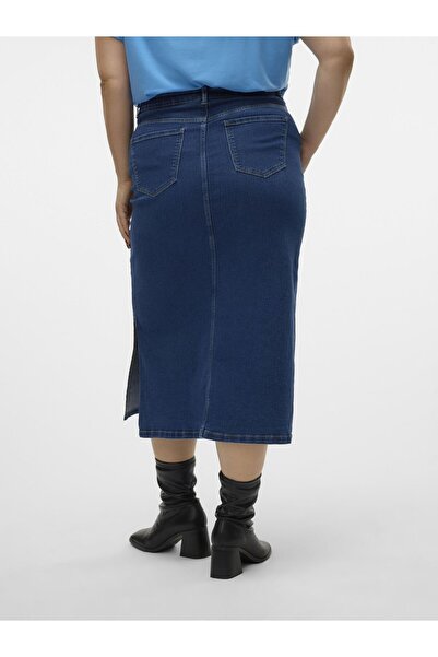 Veromoda Curve Jeansrock VMCSERENA Hohe Taille Langer Rock