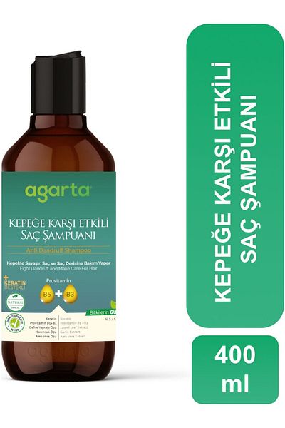 Agarta Natural Shampoo - Hair Effect Against Dandruff, 400ml X 3 Pieces