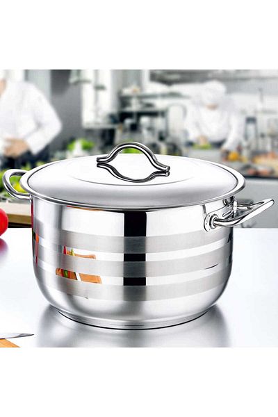 OMS PASLANMAZ 2005 Steel Deep Pot 30X20 cm 14.5 Liter
