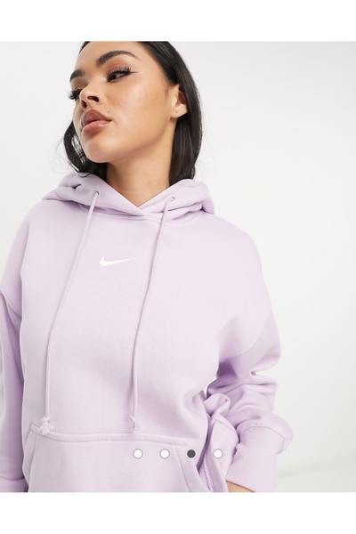 Nike Sportswear Phoenix Fleece Oversized Pullover Hoodie Lila Kadın Sweatshirt