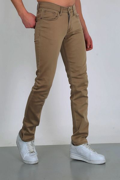 Twister Jeans Ανδρικό παντελόνι από καμβά - Vegas 776, Άνετη εφαρμογή, Lycra, Mink