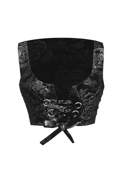 Keikei Gümüş jakar kolsuz kısa büstiyer