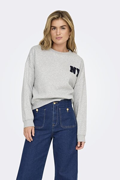 ONLY ONLSWEAT LIFE - O.Size State Noos Gri L/S Crew Shirt