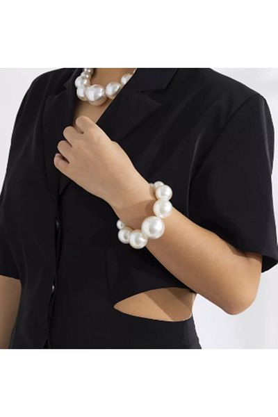 DOĞALYA Women's Pearl Necklace Bracelet