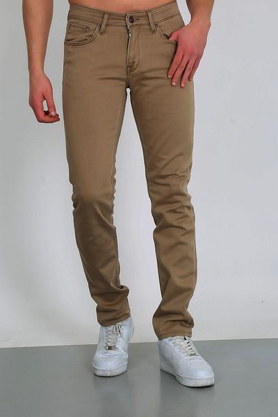 Twister Jeans Ανδρικό παντελόνι από καμβά - Vegas 776, Άνετη εφαρμογή, Lycra, Mink