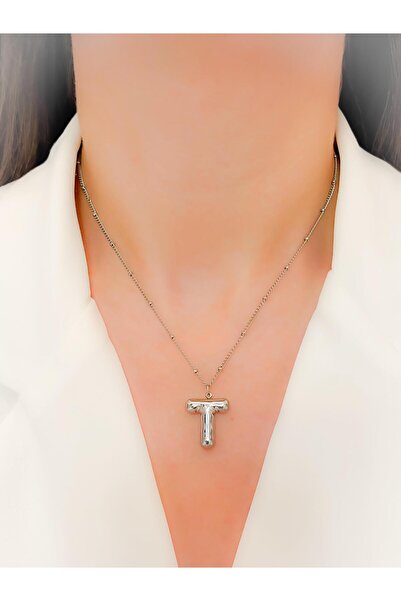 Trinos Çelik Kolye Balon Harf Kolye Harfli Kolye Dorika Kolye - V2