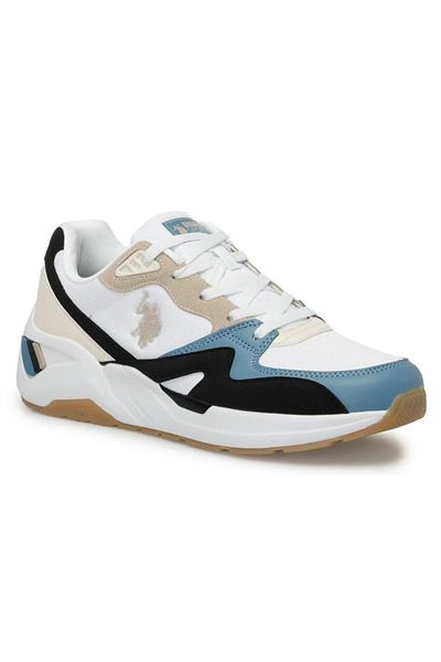 U.S. Polo Assn. Μας. Polo Assn. Husky 4Fx Erkek Bej-Mavi-Siyah Sneaker Ayakkabı