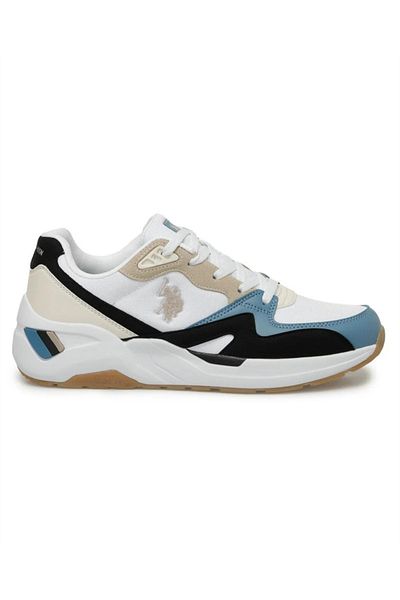 U.S. Polo Assn. Μας. Polo Assn. Husky 4Fx Erkek Bej-Mavi-Siyah Sneaker Ayakkabı