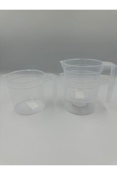 HBBCHEM 500 Ml. Kabartmalı Dereceli Kulplu Beher - Ölçü Kabı Polipropilen Pla...