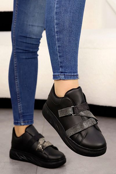 KAJAL MDLN 1052 Pantofi sport cu velcro cu cruce de piatră