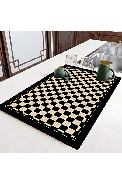 Else Dekor Tezgah Üstü Desenli Baskılı Bulasik Kurutma Matı Kaymaz Kurulama B...