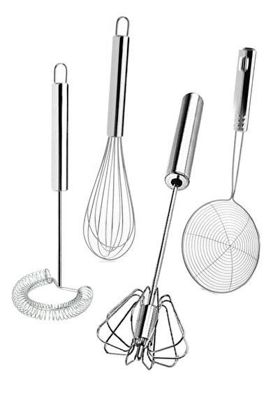 Hilamingo Home 4'lü Set Otomatik Basmalı Çırpıcı, Yağ Kevgiri, Tel Çırpıcı, Y...