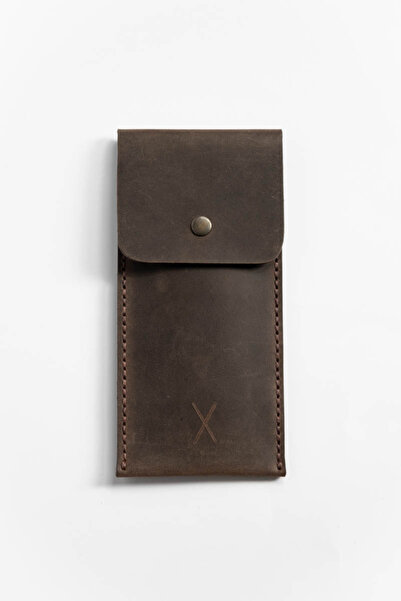 minimal X design Minimal X Leather Pen Holder - Chestnut - Real Leather & Handmade - Simple Stylish Minimalist Design