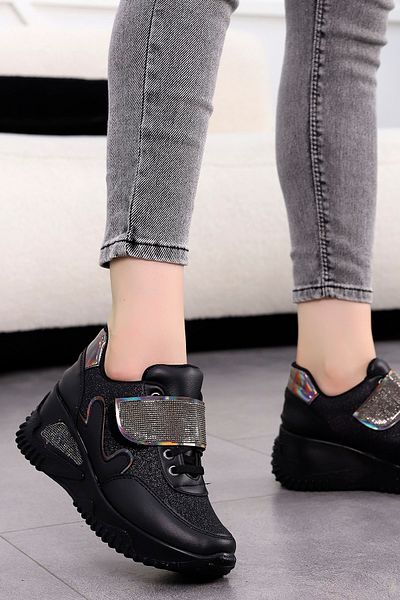 kajal ayakkabı Dnr 004 Stone Detailed Velcro Sneakers