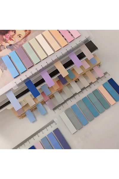NaSaDAN 800 Sheets Pastel Tones Set of 4 Adhesive Clear Postit Bookmark Note Paper
