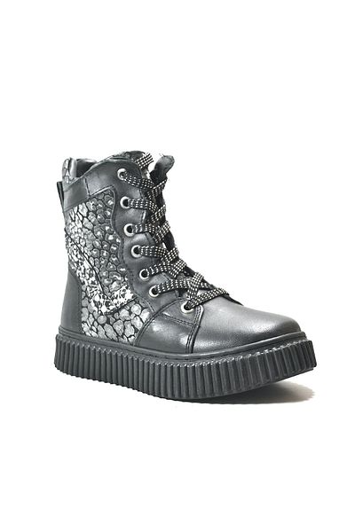 Onlo Ayakkabı Onlo Shoes OP.8626-1 Γνήσιο δέρμα Μαύρο Γούνινο Κοριτσίστικο Μποτάκι με φερμουάρ