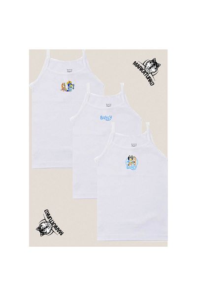 MarkaTurko BLUEY SPECIAL DESIGN PRINTED PASSION GIRL'S ATHLETE WITH STRING 3 PACK