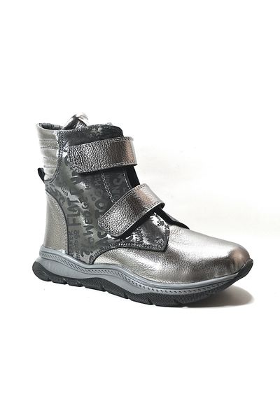 PİNKY PİNKY Pinky Pinky 1521-2P - Γνήσιο δέρμα, Πλατινένιο Velcro Ορθοπεδικό Γούνινο Κοριτσίστικο Αθλητικό Μποτάκι