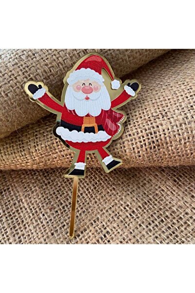 Adana Pasta Malzemeleri Pleksi Noel Baba Model-1 10 cm Yılbaşı
