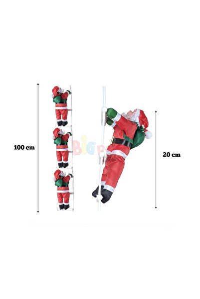 Adana Pasta Malzemeleri BRS-1747 MERDİVEN TIRMANAN NOEL BABA 3 LÜ 100 CM