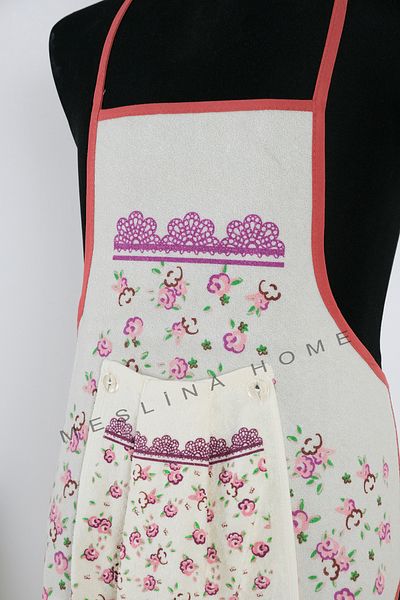 Meslina Home Kitchen Apron with Towel |   Liquid Proof |   Printed Towel Apron