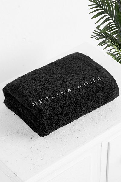 Meslina Home 50x90 cm Prosop de mână Coafor Sport Prosop Negru |   Pânză de uscare |   Prosop de mână și față