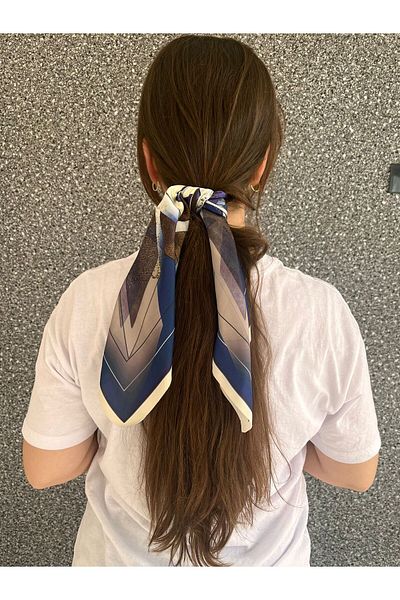 tarzınısec Αξεσουάρ μπαντάνα με σχέδιο σιφόν σατέν κασκόλ