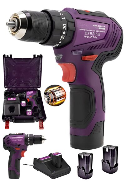 DYNAMİC MAX Profesyonel v58 10Ah Çift Akülü Darbeli 2 Kademeli Kömürsüz Çelik...