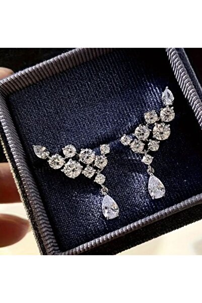 Dgt Luxury Gümüş Kaplama Zarif Su Damlası Küpe