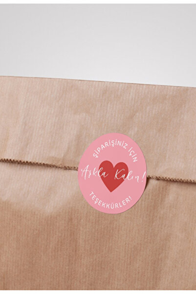 Sticksy Siparişiniz için Teşekkürler Çıkarma Seti ,Aşkla Kalın Sticker, Sipar...