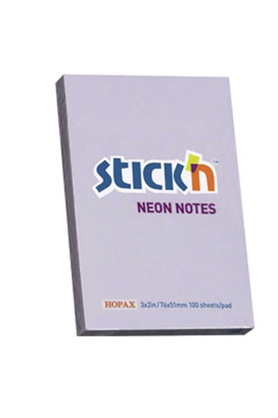 Hopax Stıckn Yapışkanlı Not Kağıdı 100 Yp 76x51 Pastel Lila He21402