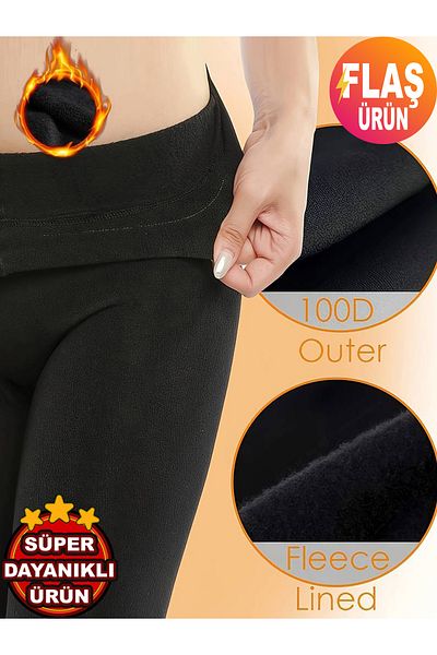 KEMSON Thermal 100 Denier Winter Leggings - Thin Plush Surface, Underwear Leggings