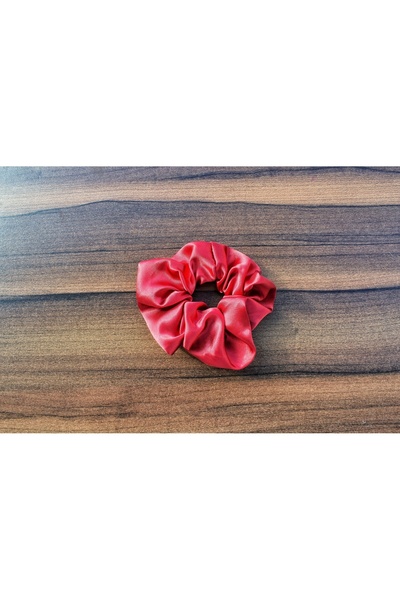 RENGARENK Red Satin Scrunchie - Buckle, Henna, Engagement, Wedding