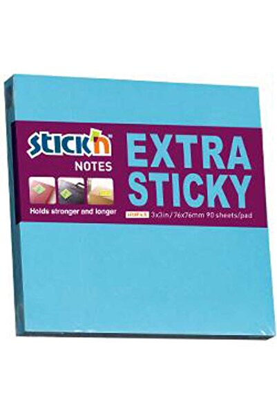 Hopax Stıckn Yapışkanlı Not Kağıdı Extra 90 YP 76x76 Neon Mavi HE21673