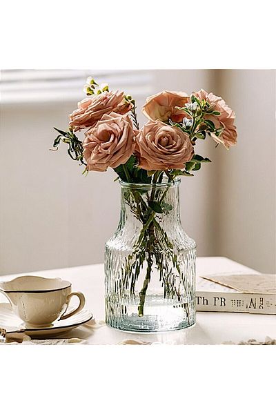 Binbirdemet Origami Style Wavy Transparent Vase