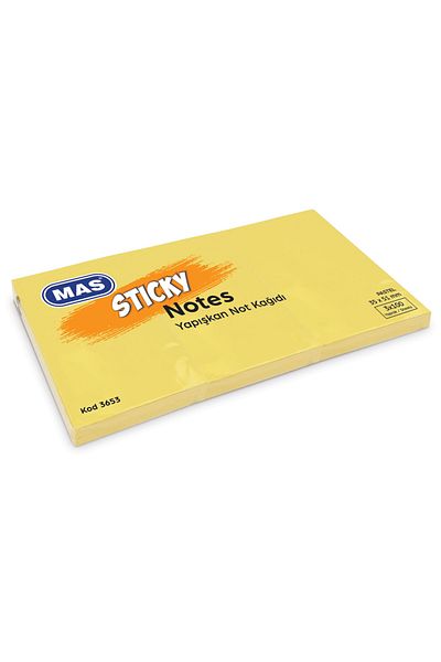 Mas Pastel Yellow 3653 - 3 Blocks 100 Sy Adhesive Note Paper