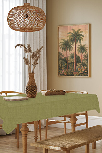 MARİTSA Față de masă din in verde deschis - Față de masă fără griji și fără r...